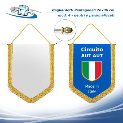 Gagliardetti pentagonali 26x36 cm personalizzabili