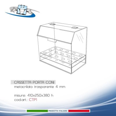 Schema Contenitore bar per coni e cialde in plexiglass per alimenti