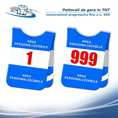 Pettorali da gara personalizzati e con numerazione progressiva per adulti e bambini