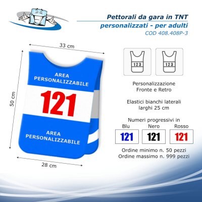 Pettorali da gara personalizzati e con numerazione progressiva per adulti e bambini
