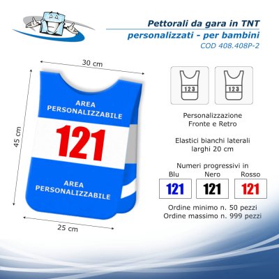 Pettorali da gara personalizzati e con numerazione progressiva per adulti e bambini