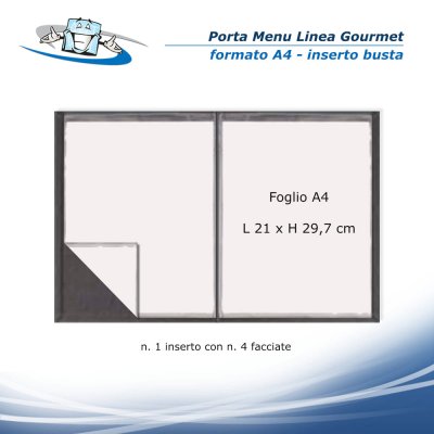 Linea Gourmet - Porta menu A4 (L 23,2 x H 32 cm) - Inserto a busta