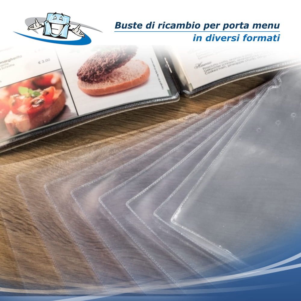 Buste di ricambio per porta menu conf. da 10 pz. (n. 40 facciate)
