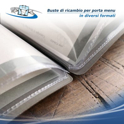 Buste di ricambio per porta menu conf. da 10 pz. (n. 40 facciate)