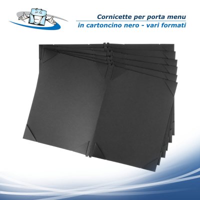 Conf. 6 pz. Inserti a cornicette in cartoncino nero vari formati