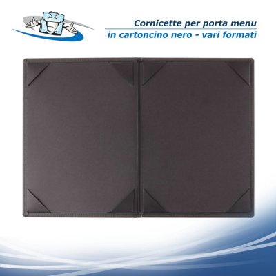 Conf. 6 pz. Inserti a cornicette in cartoncino nero vari formati