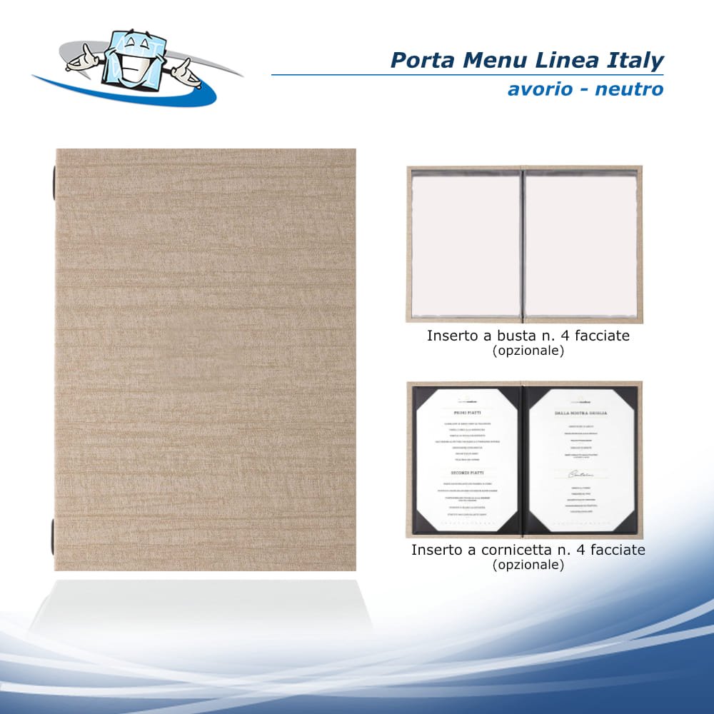 Linea Italy - Porta menu A4 (L 23,2 x H 32 cm) colore avorio - Neutro