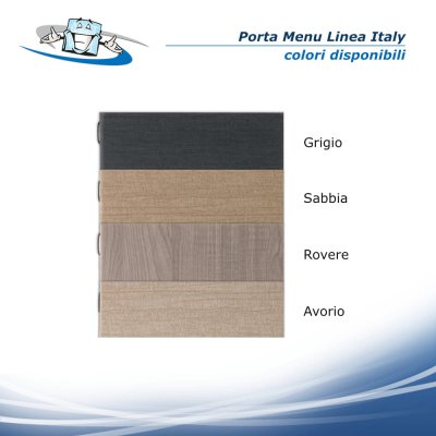 Linea Italy - Porta menu A5 (L 16,5 x H 23,4 cm) personalizzabile in cartoncino rivestito - palette colori