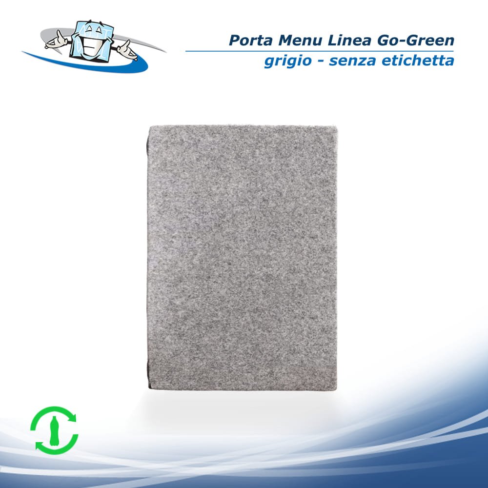 Linea Go-Green - Porta menu A4 (23,2 x 31,8 cm) in pet riciclato colore grigio