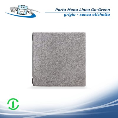 Linea Go-Green - Porta menu Quadrato (23 x 23,1 cm) in pet riciclato grigio