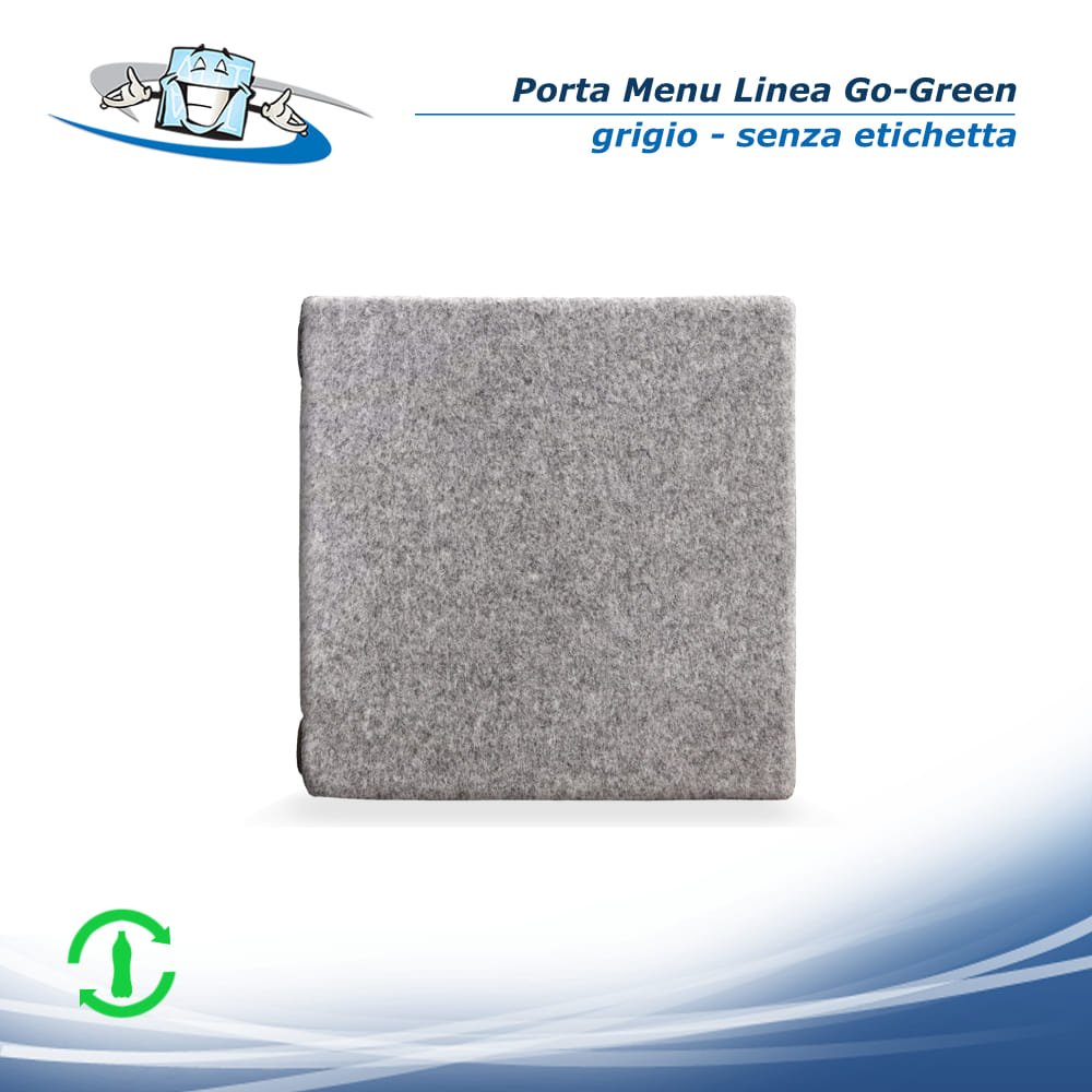 Linea Go-Green - Porta menu Quadrato (23 x 23,1 cm) in pet riciclato grigio