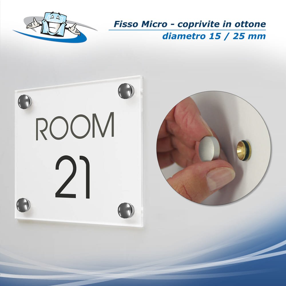 Fisso Micro -  Coprivite a pressione in ottone su parete