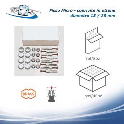 Fisso Micro -  Coprivite a pressione in ottone su parete