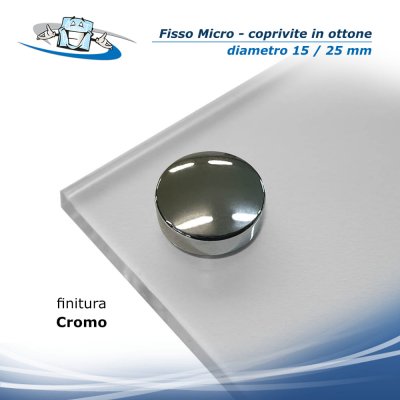 Fisso Micro -  Coprivite a pressione in ottone su parete finitura cromo