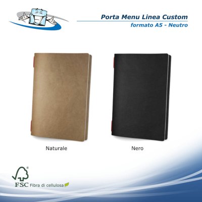 Linea Custom - Porta menu in fibra di cellulosa - formato A5 - neutro