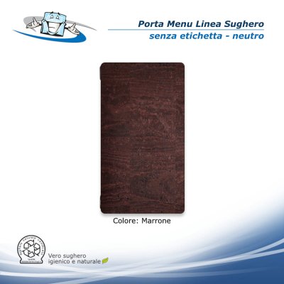 Linea Sughero - Porta menu A4 Slim (17,3 x 31,8 cm) in sughero vegetale neutro senza etichetta colore marrone
