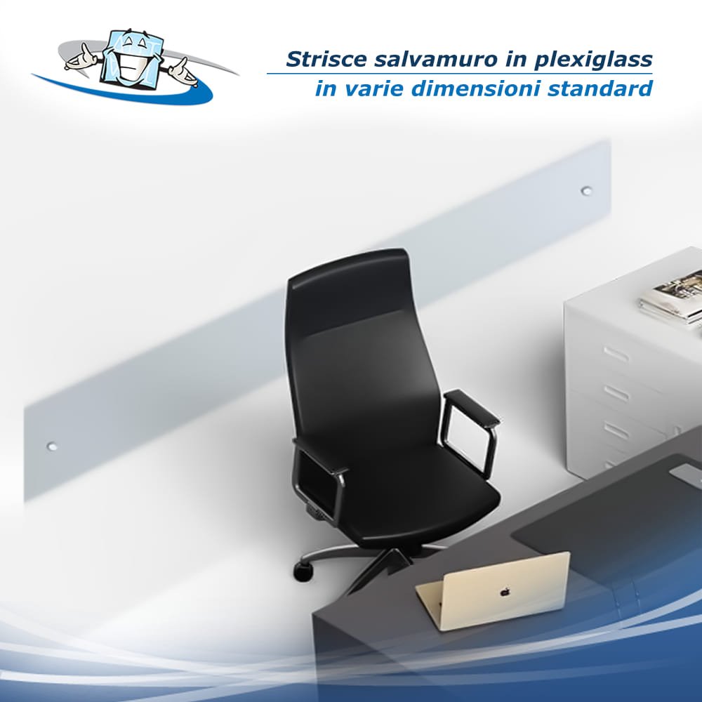 Strisce salvamuro in plexiglass 3 mm in vari colori e dimensioni standard