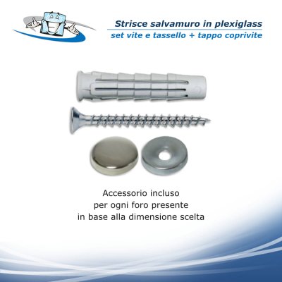 Strisce salvamuro in plexiglass 3 mm in vari colori e dimensioni standard accessori