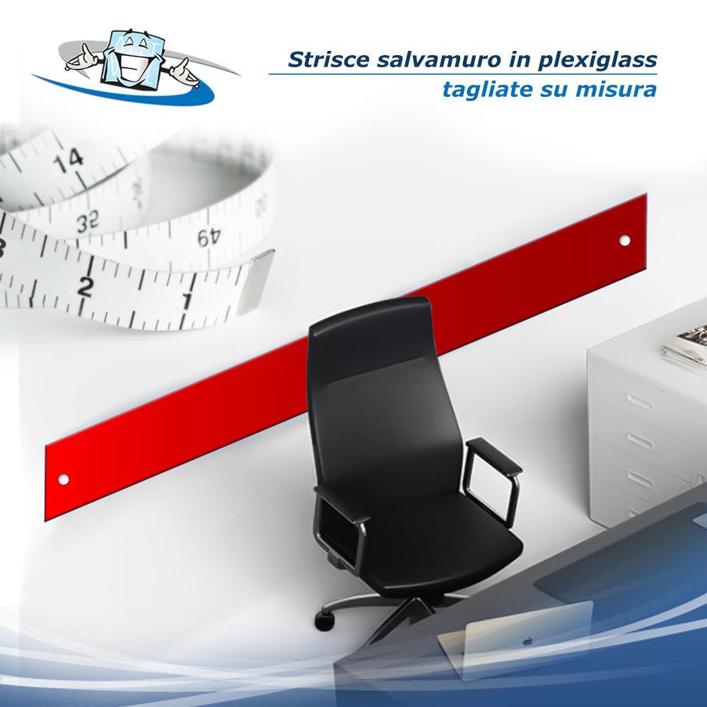 Strisce salvamuro in plexiglass 3 mm in vari colori tagliate su misura
