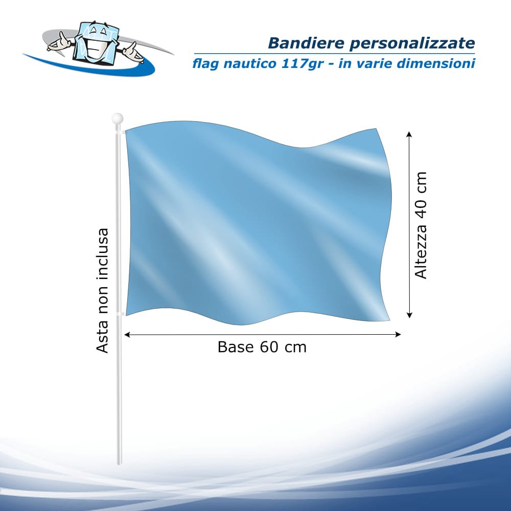 Bandiere rettangolari personalizzate in tessuto nautico 117 g/m² - 60x40 cm