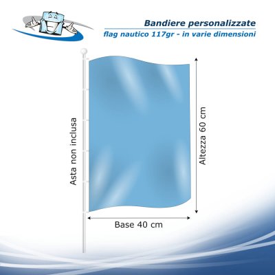 Bandiere rettangolari personalizzate in tessuto nautico 117 g/m² - 40x60 cm