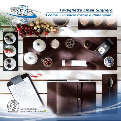 Linea Sughero - Tovagliette posto tavola in sughero varie forme, misure e colori