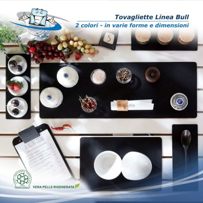 Linea Bull - Tovagliette posto tavola in vera pelle in 2 colori in varie forme