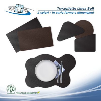 Linea Bull - Tovagliette posto tavola in vera pelle in 2 colori in varie forme
