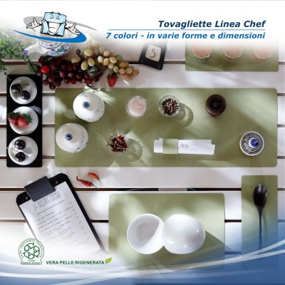 Linea Chef - Tovagliette posto tavola in vera pelle varie forme in 7 colori