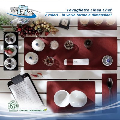 Linea Chef - Tovagliette posto tavola in vera pelle varie forme in 7 colori