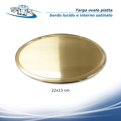 Targhe ovali bombate e piatte in ottone inciso personalizzabili disponibili in diverse dimensioni