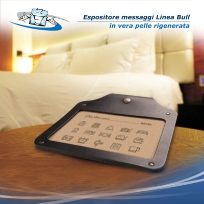 Linea Bull - Espositore messaggi o listino prezzi in vera pelle rigenerata