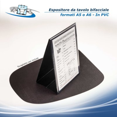 Linea Risto - Espositore bifacciale da tavolo in PVC in 2 formati