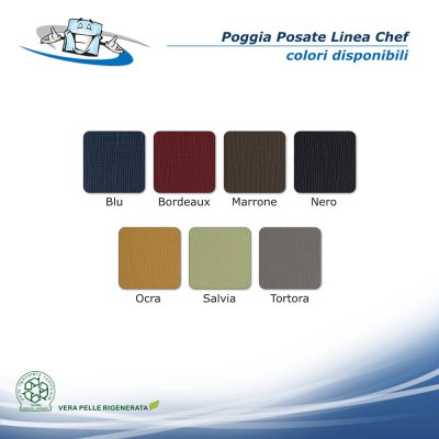 Linea Chef - Conf. 4 pz. Poggia posate in vera pelle rigenerata disponibile in 3 modelli colori disponibili