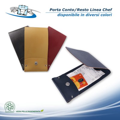 Linea Chef - Porta conto/resto Light in vera pelle rigenerata