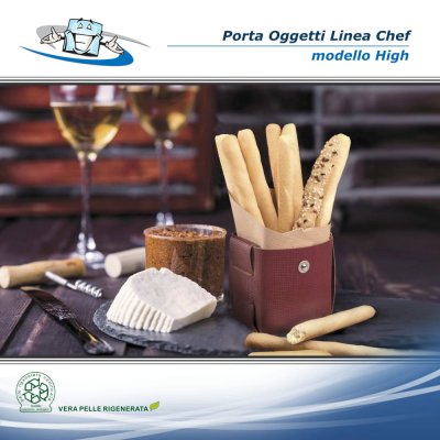 Linea Chef - Porta oggetti Agile in vera pelle rigenerata modello High