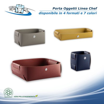 Linea Chef - Porta oggetti Agile in 4 modelli in vera pelle rigenerata