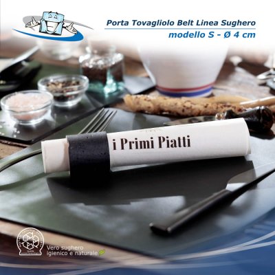 Linea Sughero - Conf. 6 pz. Porta tovagliolo Belt in sughero vegetale misura S