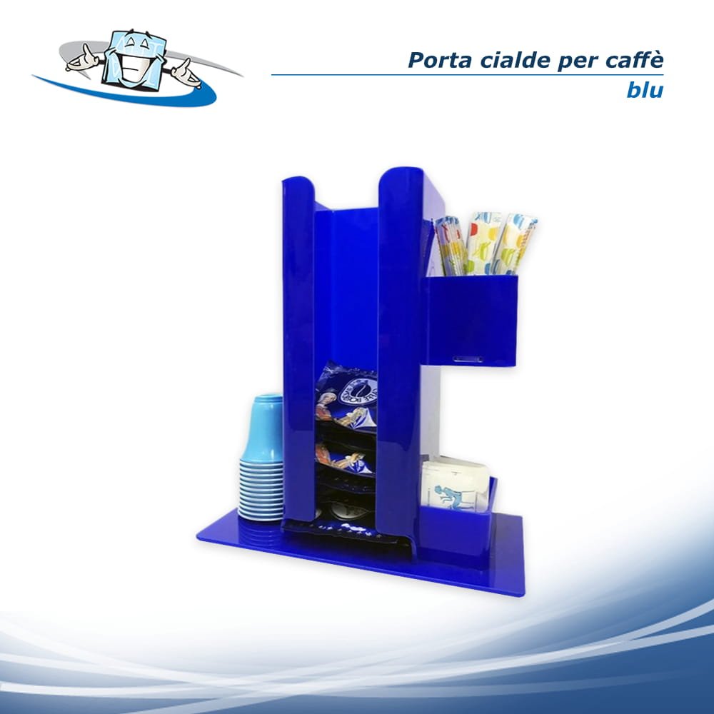 Porta cialde da caffè in plexiglass blu