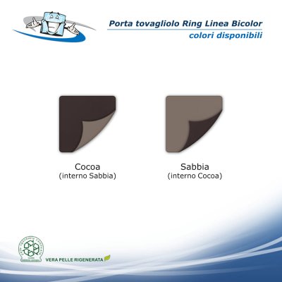 Linea Bicolor - Conf. 4 pz. Porta tovagliolo Ring in vera pelle rigenerata - palette