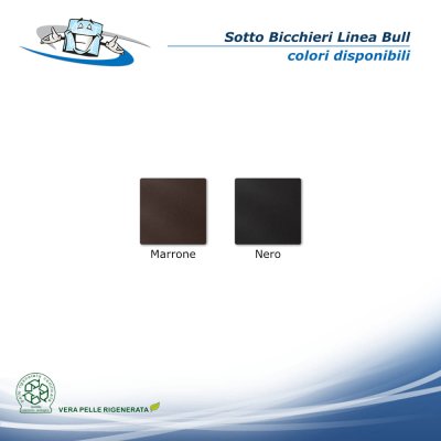 Linea Bull - Conf. 4 pz. Sotto bicchieri in vera pelle rigenerata palette colori