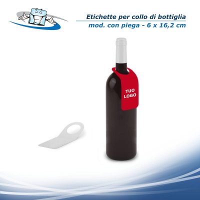 Etichette per collo bottiglia con personalizzazione - Con piega (mod. piccolo)