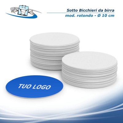 Sotto bicchieri assorbenti con personalizzazione inclusa modello rotondo