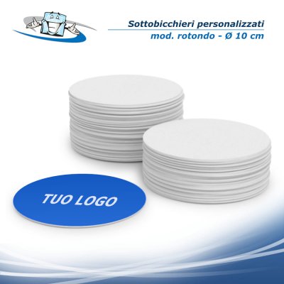 Sottobicchieri da birra assorbenti con personalizzazione inclusa formato rotondo