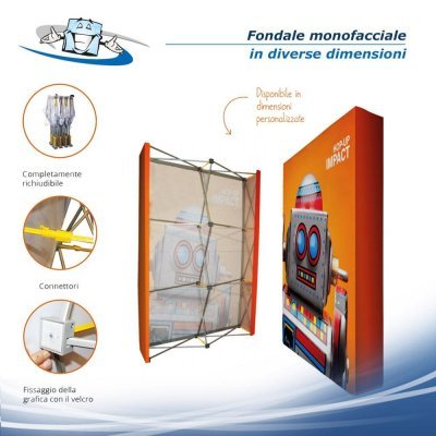 Hop Up impact Dritto - Fondale monofacciale con stampa inclusa