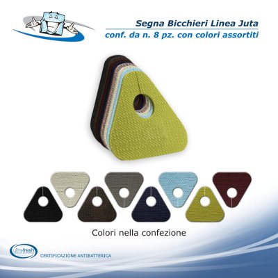 Linea Juta - Segna bicchieri Hole colori assortiti in PVC antibatterico