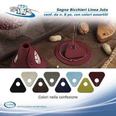 Linea Juta - Segna bicchieri Hole colori assortiti in PVC antibatterico