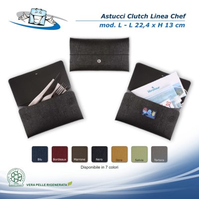 Linea Chef - Astucci Clutch in vera pelle rigenerata formato L