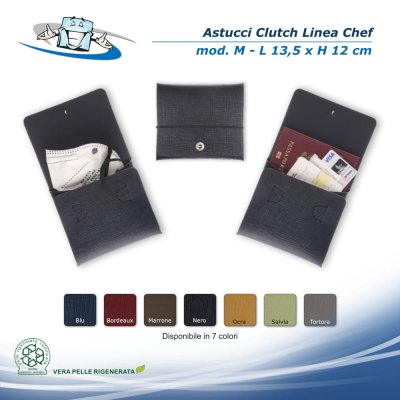 Linea Chef - Astucci Clutch in vera pelle rigenerata formato M