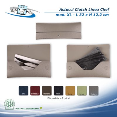 Linea Chef - Astucci Clutch in vera pelle rigenerata formato XL